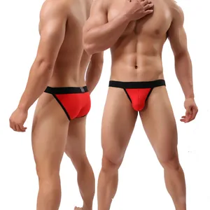 Пикантное хлопковое Мужское нижнее белье, дышащие мягкие мужские брифы с низкой талией, однотонные выпуклые кальсоны