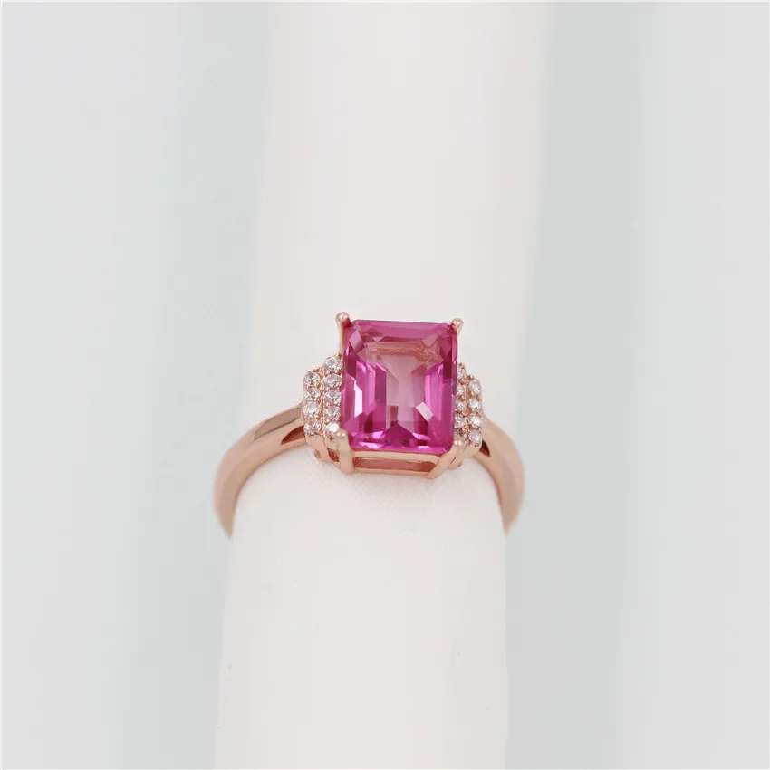 Женский топаз Almei 2.5ct розовый из стерлингового серебра 925 пробы европейские