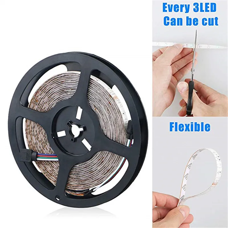 5 м tira de luz светодиодный без resistente др клейкая diodo 2835 RGB Тира DC 12 V адаптер WiFi + ИК rgb
