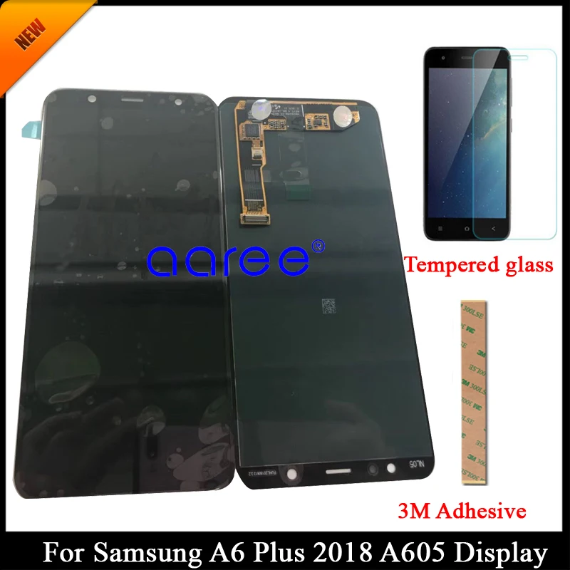 ЖК дисплей Super AMOLED для Samsung A6 Plus 2018 A605 сенсорный экран с дигитайзером в
