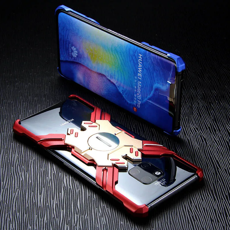 Для huawei mate 20 Pro Чехол-бампер Модный Роскошный металлический противоударный чехол универсальная защита с - Цвет: red Gold