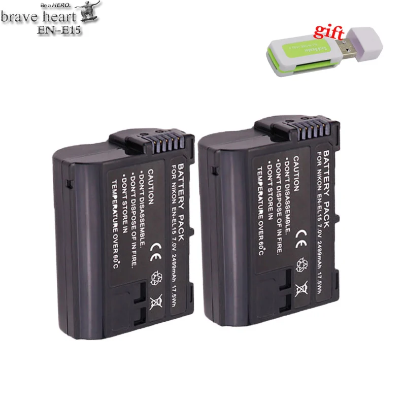 EN-EL15 ENEL15 EL15 полный декодировать 2499 мА/ч, Батарея для Nikon D500, D600, D610, D750, D7000, D7100, D7200, D800, D800E, D810, D810A& 1 V1