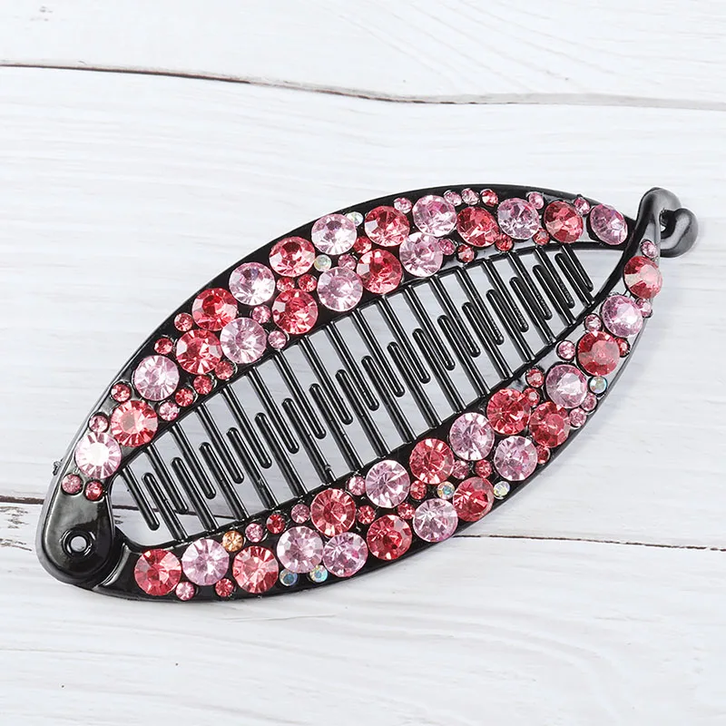 5 Vintage Magic Combs for Women Beads Elasticity Double Hair Comb Clip Stretchy Rhinestone Clips Fashion Fashion - Цвет: 5