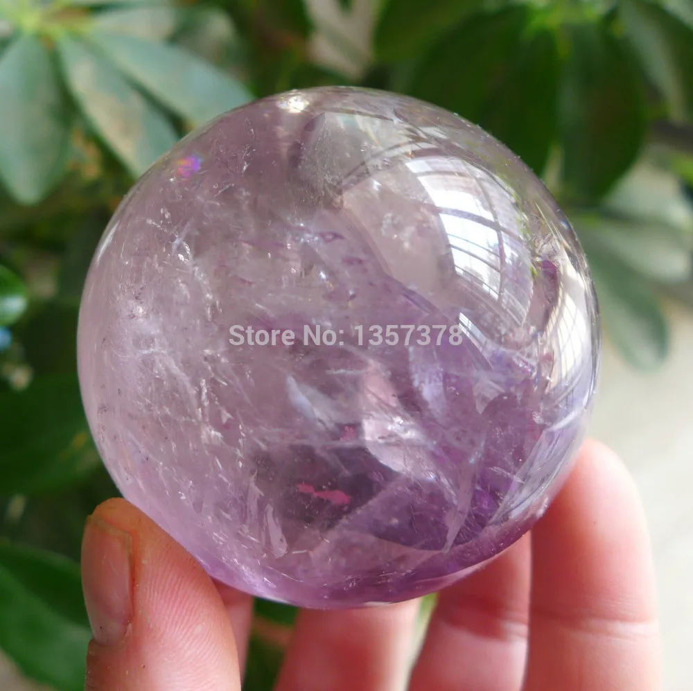 huij 00199 Pretty Natural Polished Amethyst Quartz Crystal Sphere ball healing 60MM |