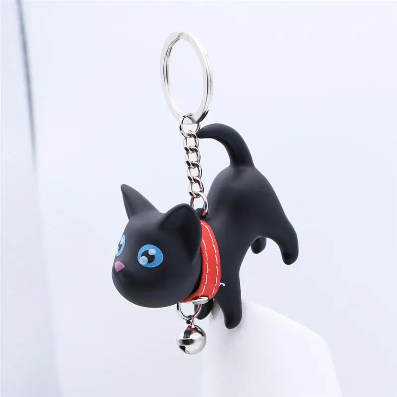 Милый мультфильм куклы маленький черный Кот брелок Porte Clef женщины брелок автомобиль брелок парные брелки для ключей