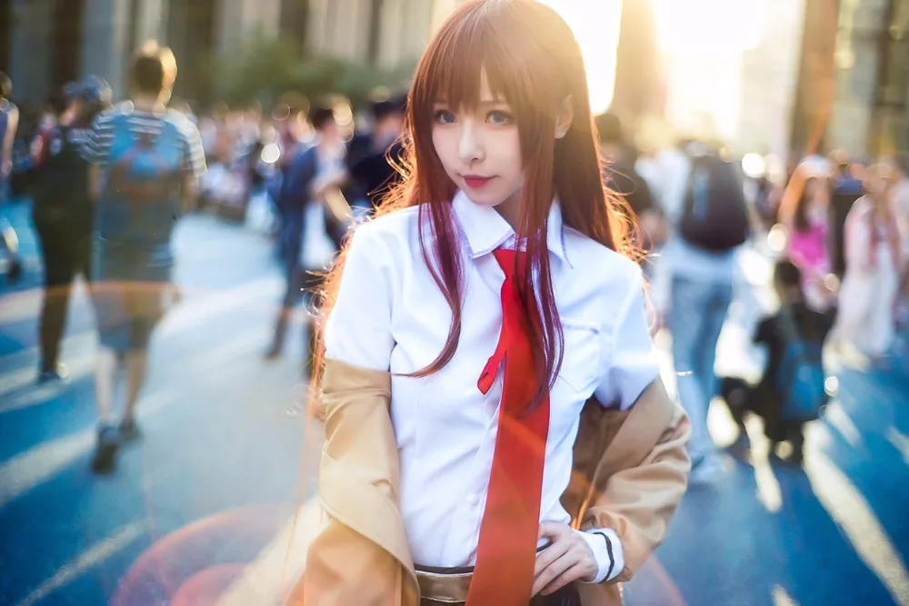 Аниме Steins Gate Labmem No.004 Makise Kurisu Christina прямые искусственные волосы для ролевых игр на