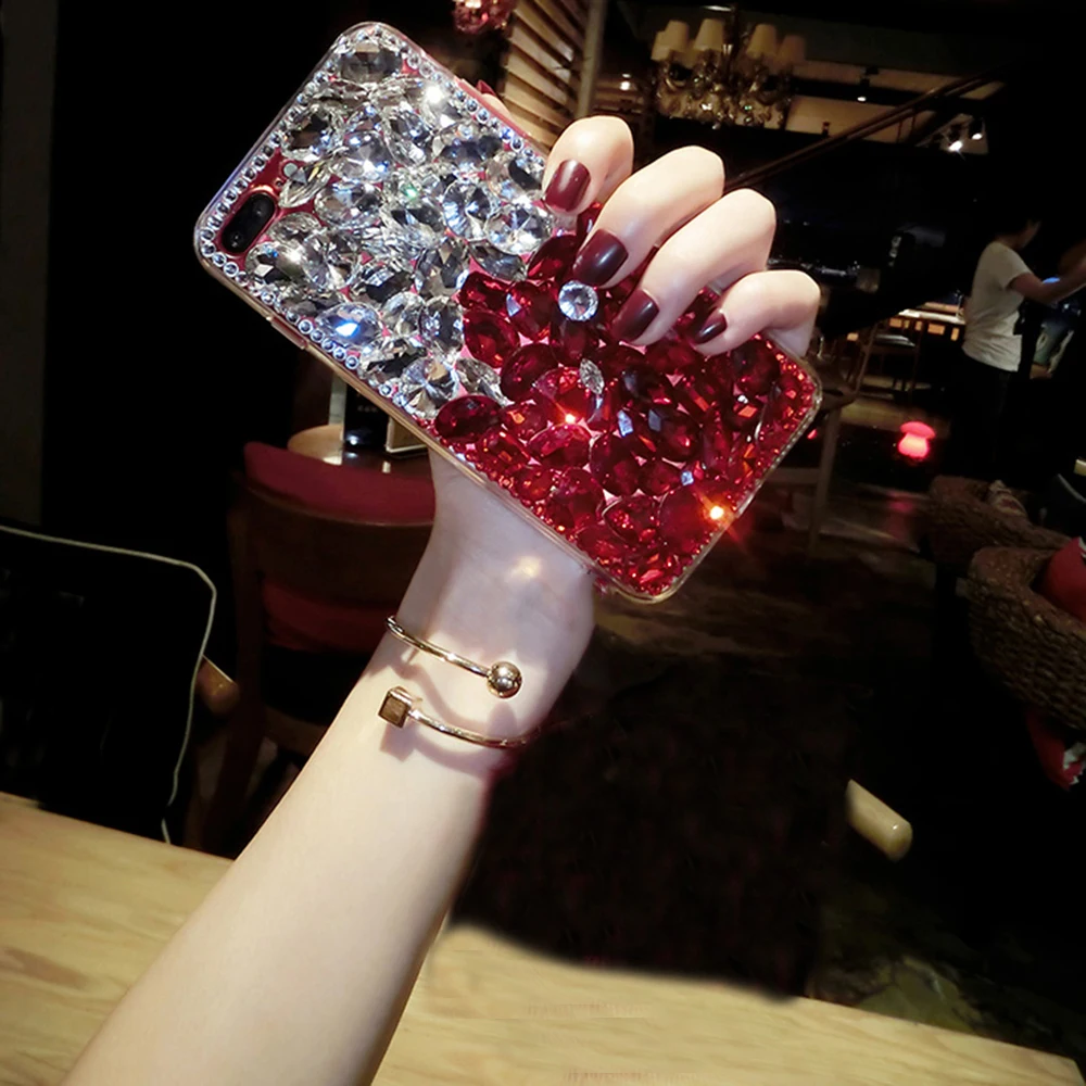 smartphone case For iPhone 7 Plus TPU+PC Acrylic Unique fashion Bling Diamond Luxury Glitter DIY Handmade Cute Shell Cover |