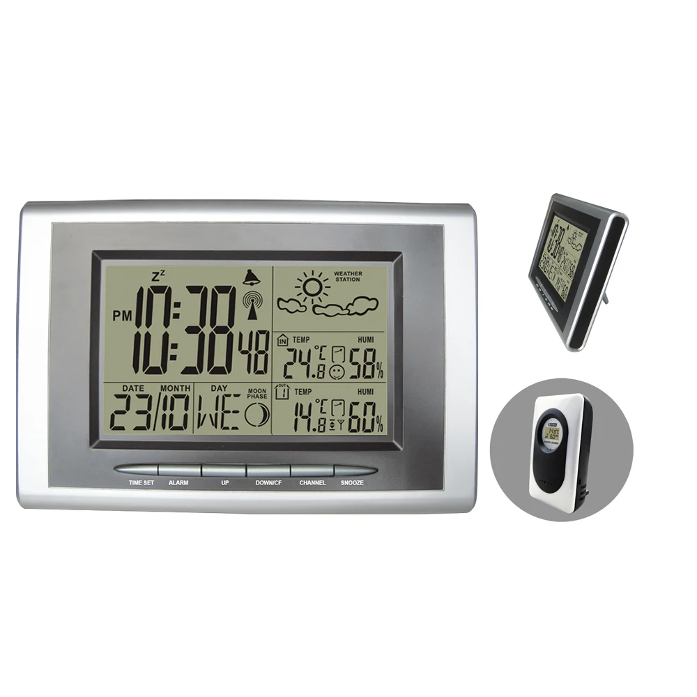 Цифровой беспроводной RCC RF метеостанция с крытым Уличный Термометр гигрометр