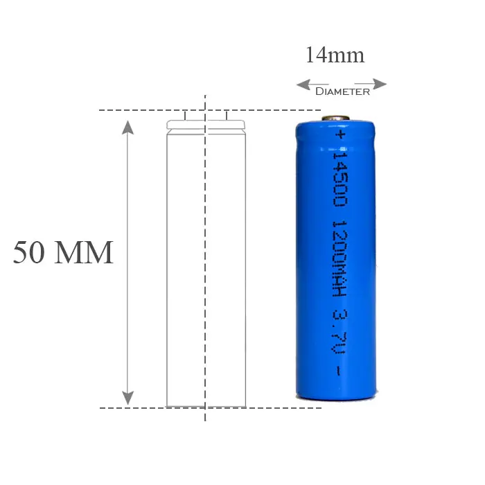 4 шт. нейтральная 3 7 v 14500 литиевая батарея 1200mah перезаряжаемая литий ионная