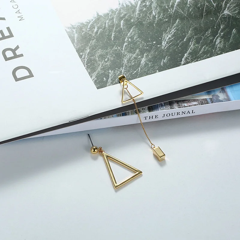 Женские серьги подвески в виде треугольника из нержавеющей стали|dangling earrings for