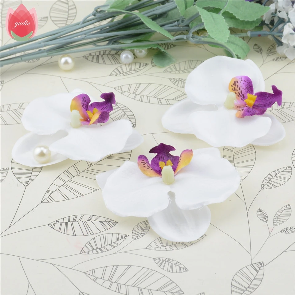 10pcs Silk Butterfly Orchid Artificial Flower Head For Wedding Car Home Decoration Orchs Mariage Flores Cymbidium Handmade Plant | Дом и сад