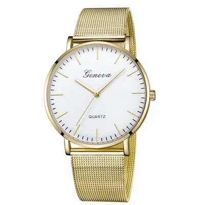 gold white Часы унисекс кварцевые модные наручные часы из нержавеющей стали часы Relogio Masculino часы мужские золотые часы мужские часы Relogios Новые - Цвет: gold white