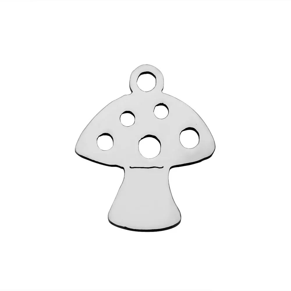 Fnixtar DIY Jewelry Polished Stainless Steel Mushroom Hollow Charms Fittings For Making Necklace Metal 12*14mm 20pcs/lot | Украшения и