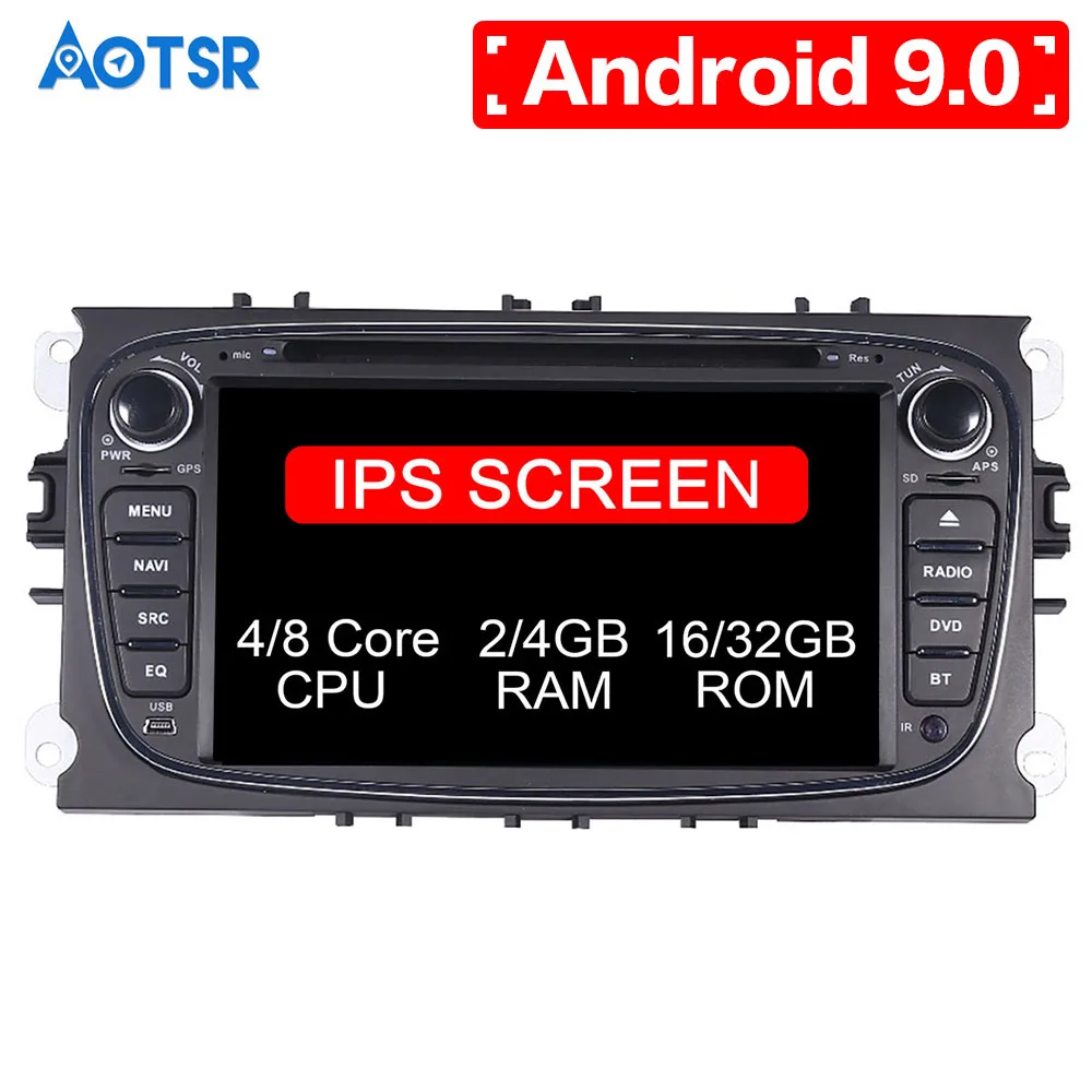 Автомобильный DVD плеер 8 ядер Android 9 0 GPS навигация для FORD/Focus/S MAX/Mondeo/C MAX Galaxy