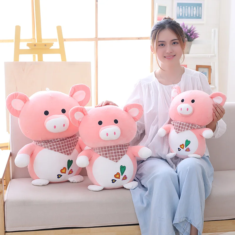 

Sweet Pink Piggy Plush Toy Soft Stuffed Pig Cartoon Animal Doll Sofa Home Decoration Pillows Girlfriends Valentine's Day Gifts