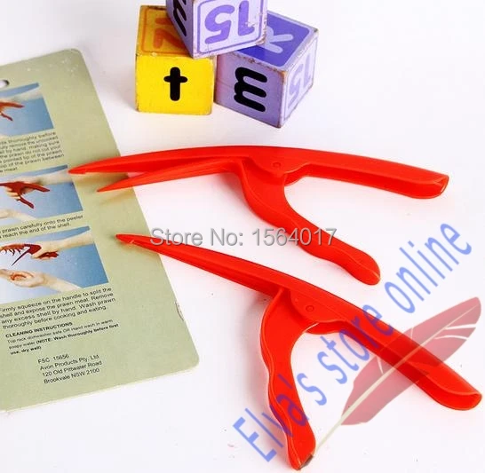 

excellent Plastic red Shrimp Lobster Prawn peeler Seafood Shell Curved clip Peeler for eating seafood clip Cooking Kitchen Tool