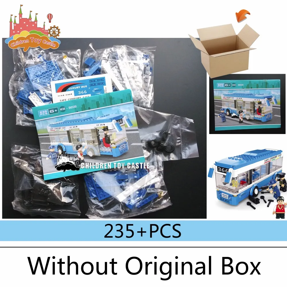 И оригинальный Sluban городской автобус строительные блоки наборы 235 шт./компл. Citybus