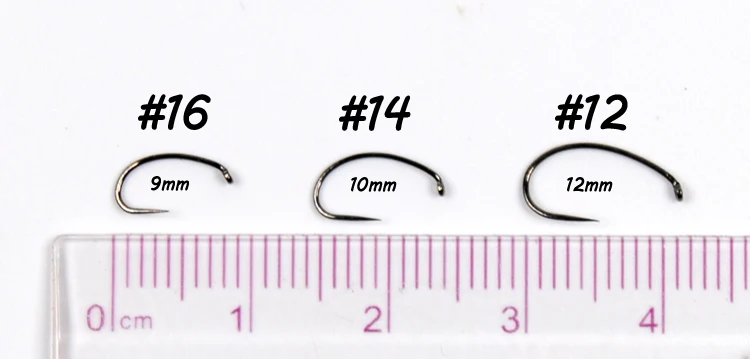 Bimoo 25 шт./лот Barbless креветки Скад Caddis Pupa личинки крюк мушки Нимфы крючки черный никель Размер 12 14 16