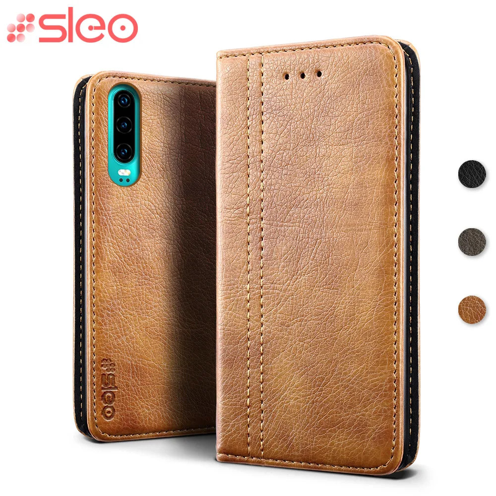 SLEO Индивидуальные чехол для huawei P30 из искусственной кожи флип Coque телефон