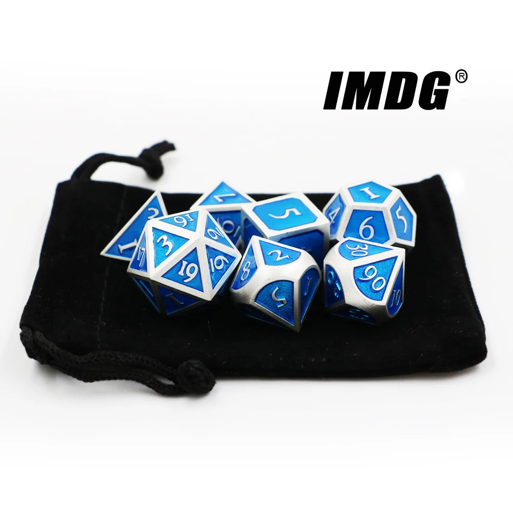 IMDG 7 шт./компл. креативная РПГ игра игральные кости многогранные металлические DND