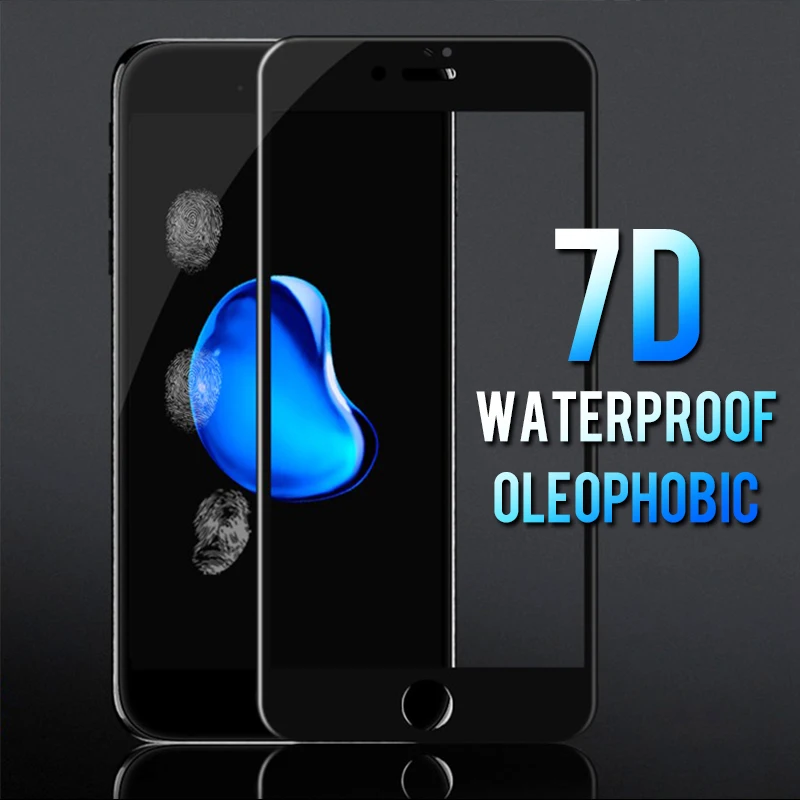 7D полное покрытие изогнутые мягкие края закаленное стекло для iPhone 6 6S 7 8 Plus X Защита экрана для iPhone 8 7 6 6S X XS покрытие стекло