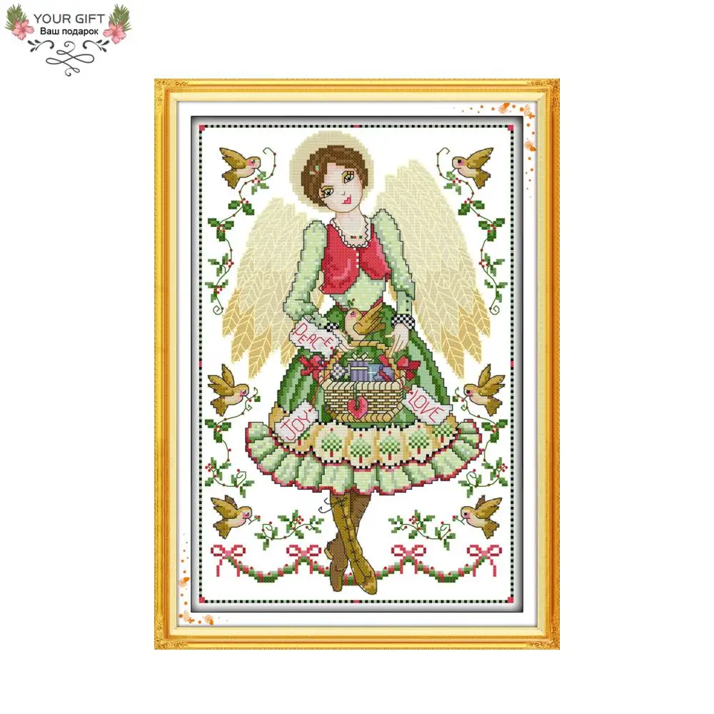

Joy Sunday Fairy Home Decoration R934 14CT 11CT Counted Stamped Angel Girl Needlework Embroidery Cross Stitch kits