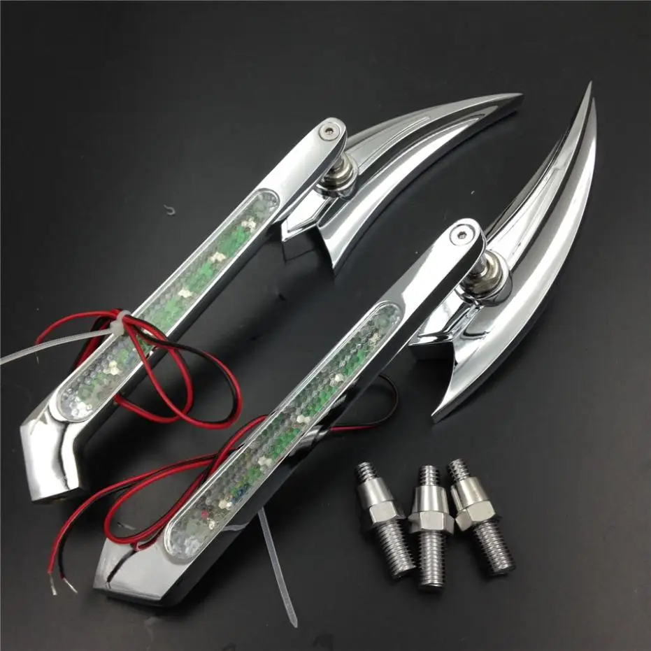 Мотоцикл LED поворотник кривая стрела зеркала для Harley Sportster XL Low Rider V-Rod Street Electra Glide