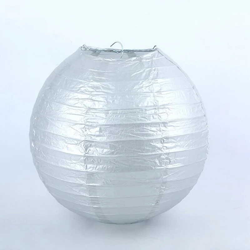 silver " 8" 1" 12" 1" 16" Китайский бумажный фонарь детский сад DIY картина лампион Свадьба Рождество Вечеринка шары для украшения - Цвет: silver