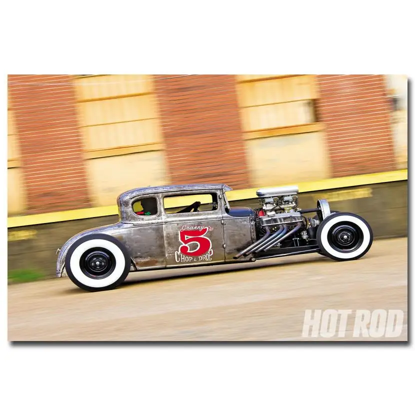Плакат из шелковой ткани NICOLESHENTING Hot Rod Muscle Car Art принт Классические автомобильные