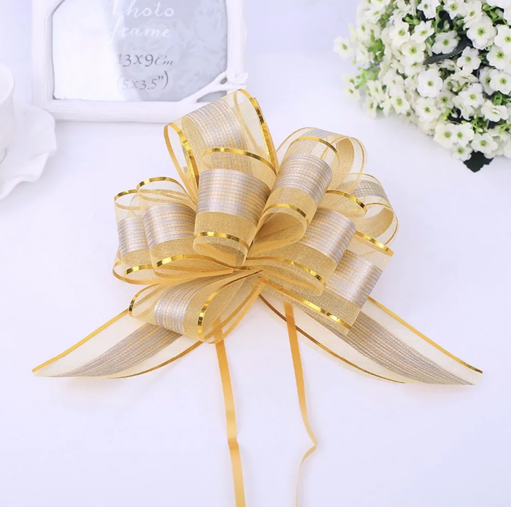 20 шт. очаровательная органза большой 5 см Тянуть Поклон ленты Свадебный