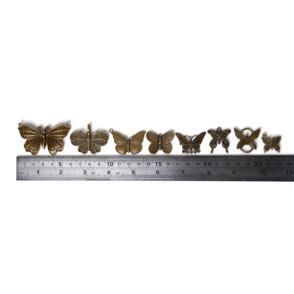Оптовая продажа Античные Подвески в виде бабочки из сплава цинка бронзового