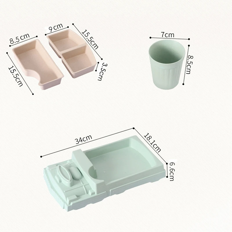 Kid Food Tray Bamboo Fiber Baby Dishes Cartoon Car Shape Set Lunch Box Container Rice Feeding Plate Dinnerware | Дом и сад