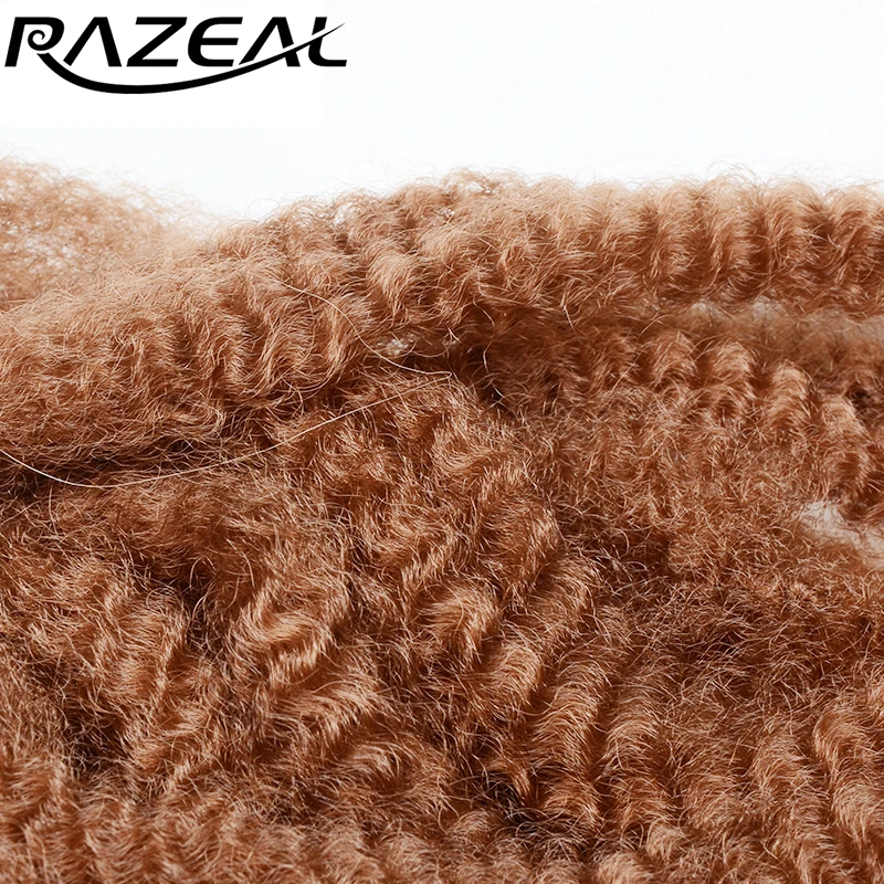 

Razeal Afro Kinky curly hair Extensions 18" Synthetic Braiding Hair 6PCS black Crochet Braids High Temperature Fiber