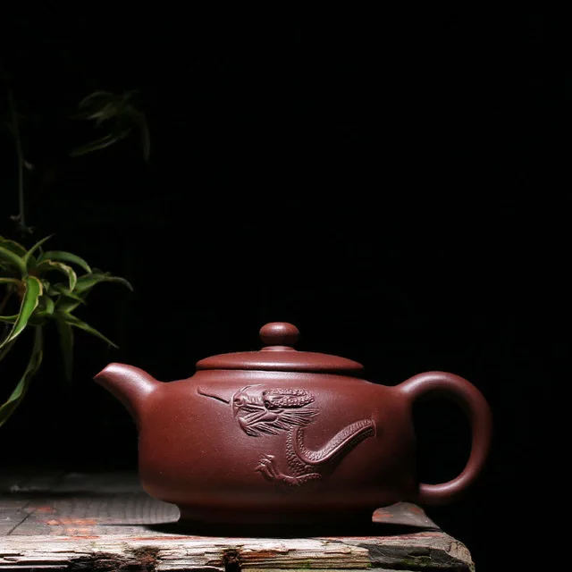 

Free Shipping 320ML New Arrival Swimming Dragon Purple Clay Teapot Yixing Handmade High Grade Kung Fu Zisha Tea Pot Gift BOX