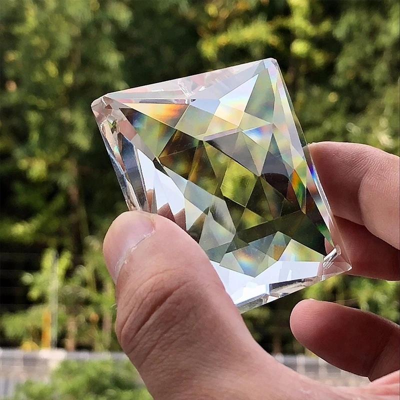 50 мм подвесная Призма "Ловец солнечных лучей" DIY подвеска Украшение люстра Хрустальная часть граненый ромб стекло Artware фото фильтр