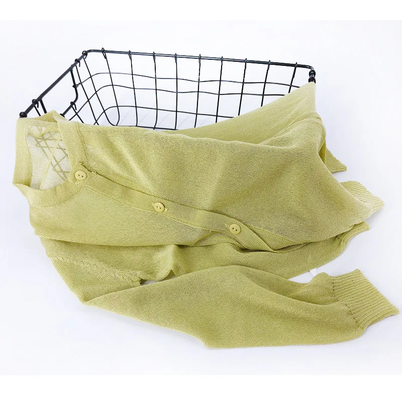 Детский кардиган для девочек на весну и лето свитер из шелка хлопка льна