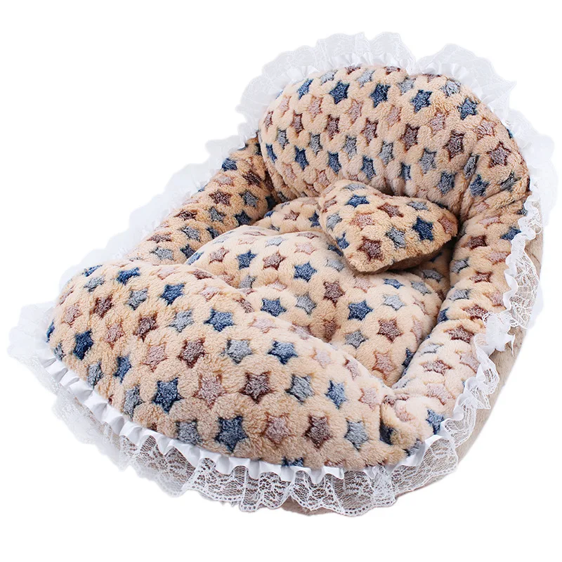 Best Cama macia de tamanho pequeno e médio, casa de cachorro, estrela, algodão, listrada, pet, gato, cachorro, produtos para animais de estimação, ninho, saco, venda imperdível