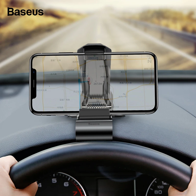 Автомобильный держатель для телефона Baseus Dashboard для iPhone 11 Pro samsung huawei, автомобильный держатель с зажимом, не магнитный держатель для мобильного телефона, подставка