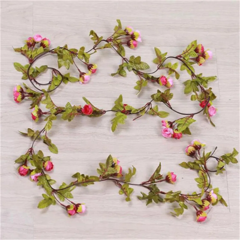 

Wholesale Rose Vine Artificial Flowers Fake Plant Decor Flowers Silk Rose Simulation Flower For Wedding Home Garden Party Decor