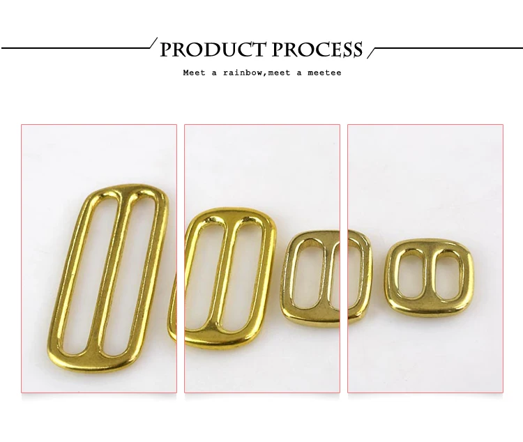 4pcs Meetee Solid Brass Tri-ring Slide Adjustable Buckle 13/16/20/25/32/38/50mm Backpack Webbing Straps Bag Sewing Accessories