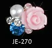 JE-270 10 шт./лот, 15 стилей на выбор, Большой жемчуг, полимерные цветы для ногтей, стразы для украшения ногтей, 3D Шарм, сплав, сделай сам, наклейки для ногтей, подвески - Цвет: JE-270