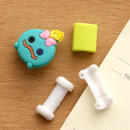 2 шт./лот защита кабеля USB для наушников с милым мультяшным рисунком зарядки