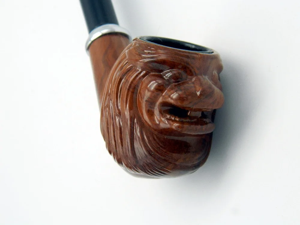 Деревянная трубка для курения с длинным львом 1 шт. ручная работа высокое