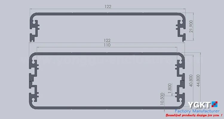YGS 014 122*45*160/4.8 ''x 1 77'' x 6 29 ''мм алюминиевый электронный разделительный