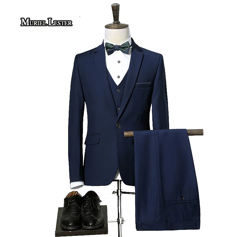 Мюриэль Лестер смокинг костюмы мужчин 2017 trajes de hombre Нарядные Костюмы для свадьбы