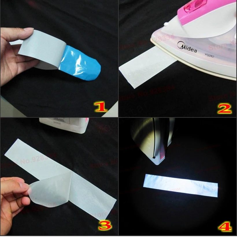 Высокая видимость безопасности теплообмена виниловая пленка DIY серебро отражающий утюг на ткани Одежда лента