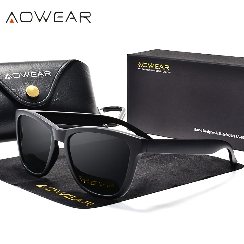 AOWEAR, унисекс, квадратные поляризованные солнцезащитные очки для женщин, с прозрачным покрытием, зеркальные солнцезащитные очки для женщин и мужчин, крутые прозрачные Винтажные Солнцезащитные Очки
