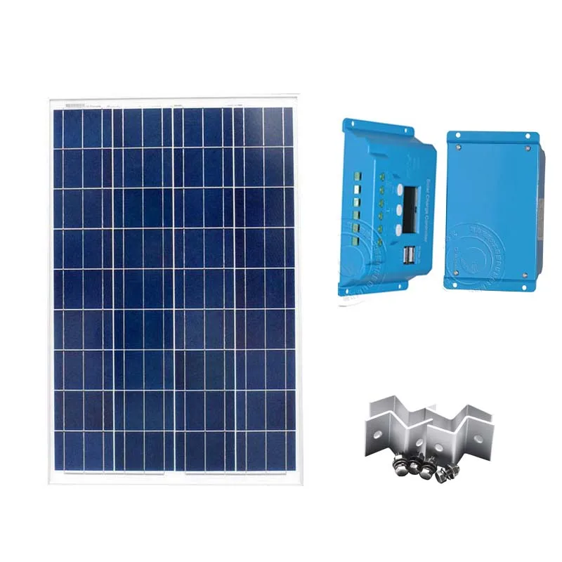 Solar Kit Zonnepaneel 12 в 100 Вт Солнечный аккумулятор контроллер заряда 12В/24В 10A автодомов Rv Caravan|Солнечные элементы| |
