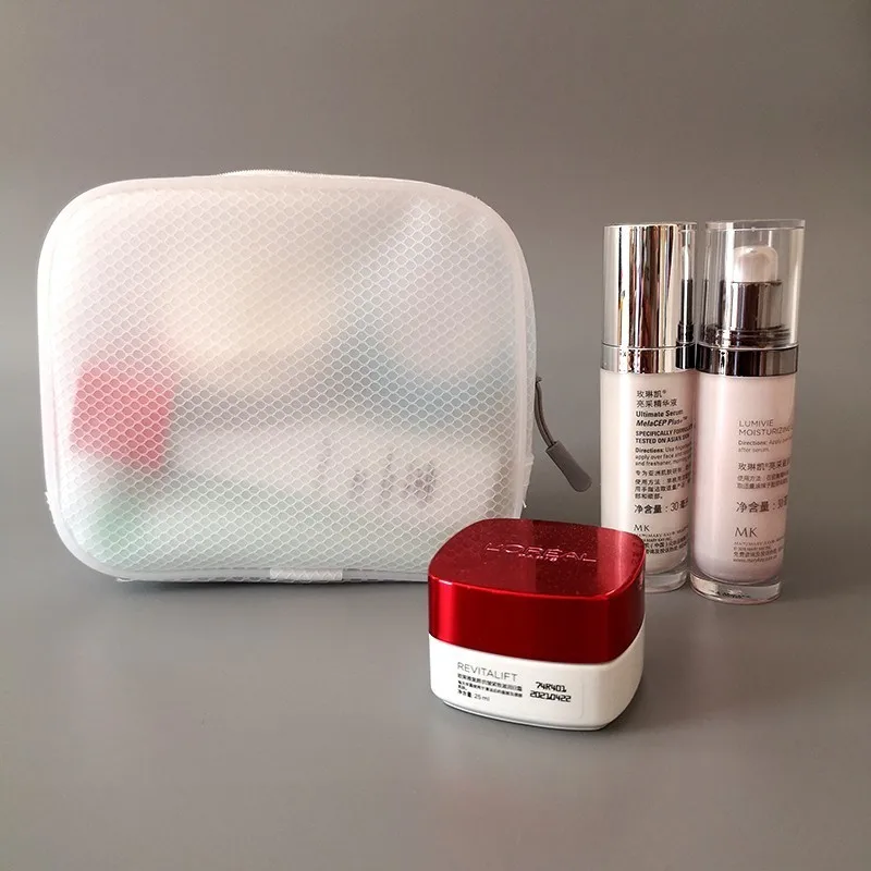 Rangement Maquillage прозрачный мешок водонепроницаемый белый замок на молнии для хранения одежды сумки Porta дорожный шампунь косметический Органайзер