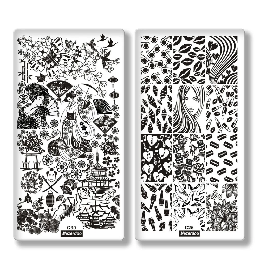 10 шт. цветочные растения фруктовые пластины для ногтевого дизайна штамповки